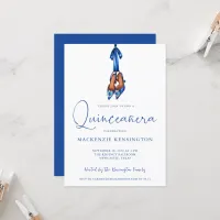 Elegant Royal Blue Lux High Heels Quinceañera Invitation