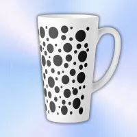 Black Polka Dots on White | Latte Mug