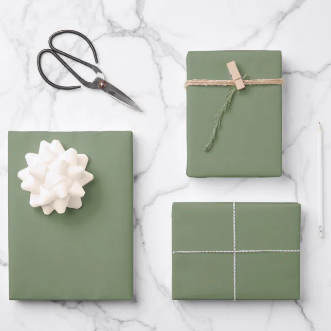 Sage Green Wrapping Paper Sheets