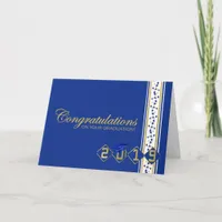 2019 Blue & Gold Graduation Congratulations Card