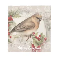 Retro Christmas Bird Notepad