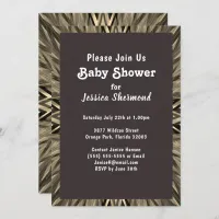 Tribal Copper Sepia Abstract Baby Shower Invitation