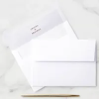 Modern Minimalist Dark Terracotta Wedding Envelope Liner