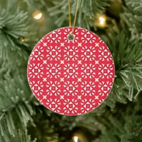 Christmas Holiday Charm Pattern 05 - Personalized Ceramic Ornament