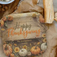 Rustic Autumn Farmhouse Style Thanksgiving  Paper Plates