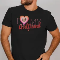 I Love My Girlfriend Photo Heart Men's T-Shirt