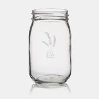 Nature Leaves Bride & Groom Mason Jar