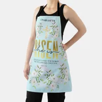 He Is Risen Religious Christian Quote Blue Easter Apron