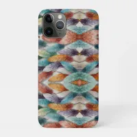 Beautiful multi colored ice crystal feathers  iPhone 11 pro case