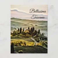 *~* Tuscany . Bellissima Toscana Italian Language Postcard