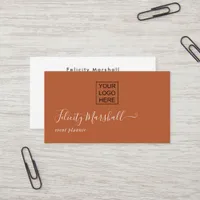 Rust and White Elegant Typography Business Card