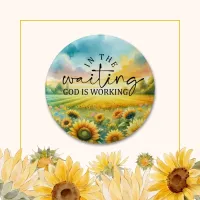 Faith Sunflower Button