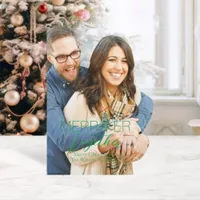 Merrier Together  Script Pagoda 1-Photo Christmas  Holiday Card