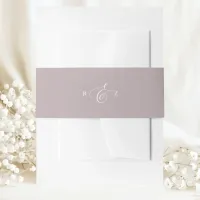 Dusty Lavender Elegant Simple Monogram Wedding Invitation Belly Band