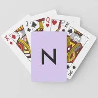 Lilac Simple Elegant Pretty Aesthetic Monogrammed Poker Cards