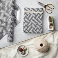 Modern stripes in black, white and gray - cool    wrapping paper