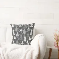 Black White Christmas Pattern#6 ID1009 Throw Pillow