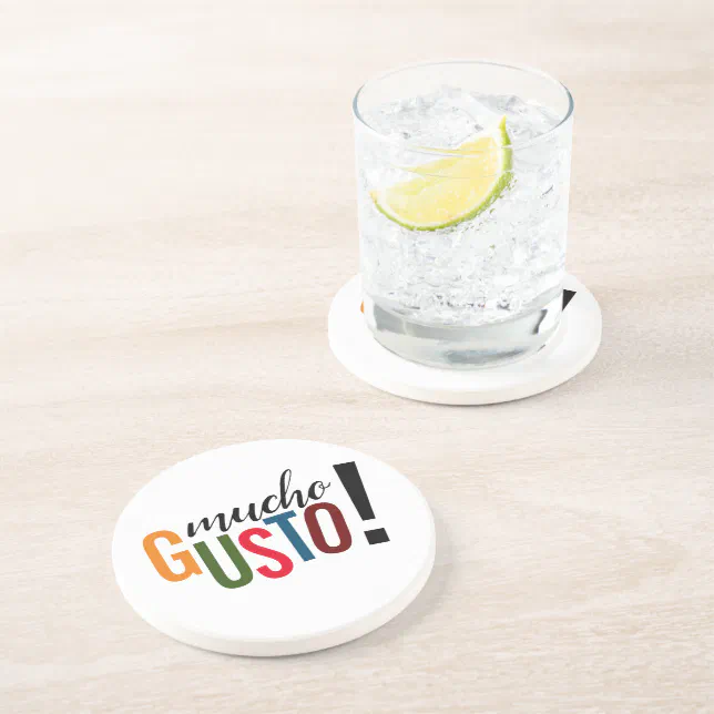 Colorful Mucho Gusto! Pleased to Meet You Coaster