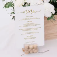 Bounce Calligraphy Swirly (Flat Gold) Wedding Menu