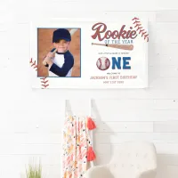 Rookie of the Year Baseball 1st Birthday Party Banner