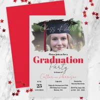 Modern Artistic Photo Portrait Graduation Party Invitation