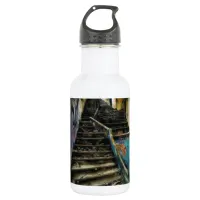 Urban Art on Stairs Abandoned Building Stainless Steel Water Bottle