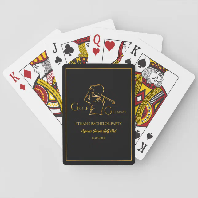 Golfer groom Golf Bachelor Party Luxury Stylish Poker Cards