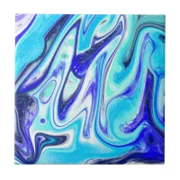 Melted Blue | Marble Fluid Art Ceramic Tile