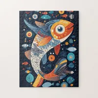 Geometric Fish Illustration Jigsaw Puzzle