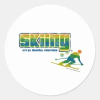 Vintage Ski Style Classic Round Sticker