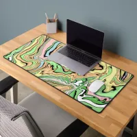 Marble Fluid Art Pour Painting Style  Desk Mat