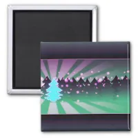 Christmas Trees Shades of Green Magnet