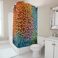 Multi-coloured Dotted Design  Shower Curtain