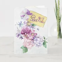 Vintage Floral Best Wishes Card