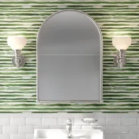 Green Watercolor Stripe Modern Wallpaper