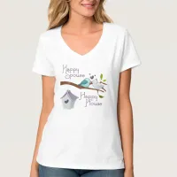 Happy Spouse Happy House Cartoon Love Birds T-Shirt