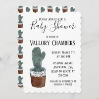 Potted Succulent Cactus Baby Shower Invitation