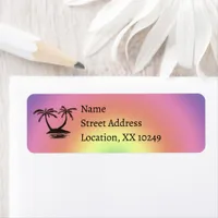 Return Address Lable - Silhouettes of Palm Trees Label