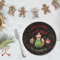  Ugly Sweater Fox & Owl Holiday Paper Plates