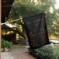 Vintage Wedding Romantic Steampunk Fairytale House Flag