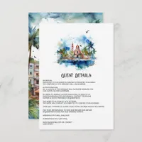 Watercolor Dominican Republic Guest Details Enclosure Card