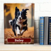 Personalized Dog Gift Pet Lover Dark Red Custom Photo Block