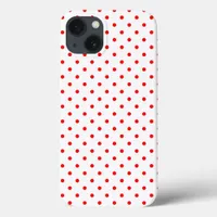 Tiny Red Polka Dot Pattern iPhone 13 Case