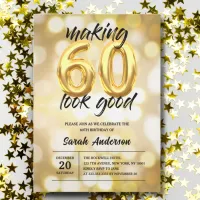 Making 60 look good elegand gold  Birthday Party Invitation