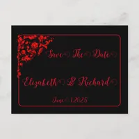 Dark Gothic Wedding Save The Date Postcard