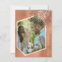 Lush Palm Leaf Wedding Photo Terra Cotta ID956 Thank You Card