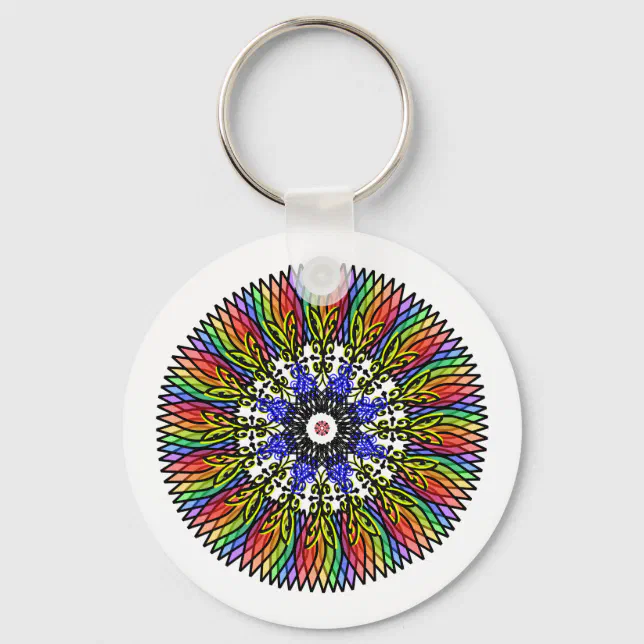  Mandala coloré Keychain