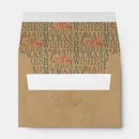 Warm Wishes Typography Red/Green/Kraft ID589 Envelope
