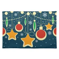 Retro Colorful Christmas Ornaments Design Cloth Placemat
