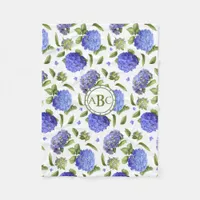 Blue Hydrangeas Fleece Blanket